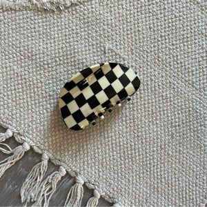 Chunks Checker Hair Claw, black/white
